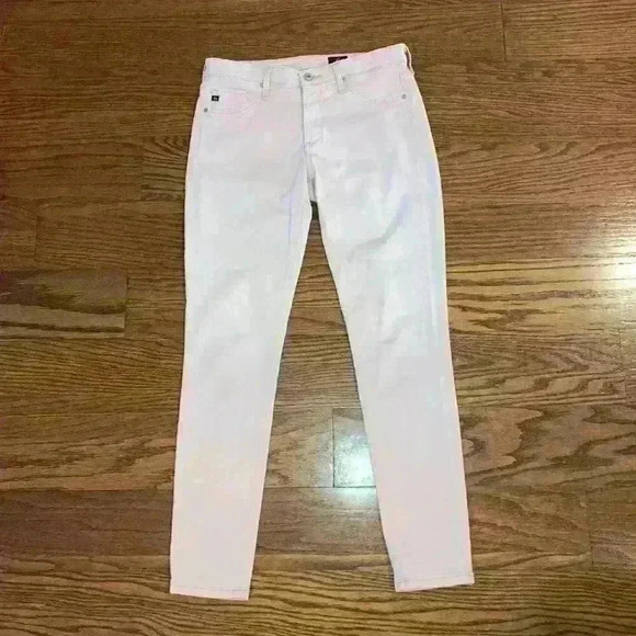AG Adriano Goldschmied The Abbey Sateen Mid-Rise Skinny Ankle Jeans Pink Size 27 - Picture 14 of 14